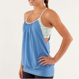 Lululemon Blue Racerback Tank Top with Built-in Sports Bra Sz 8